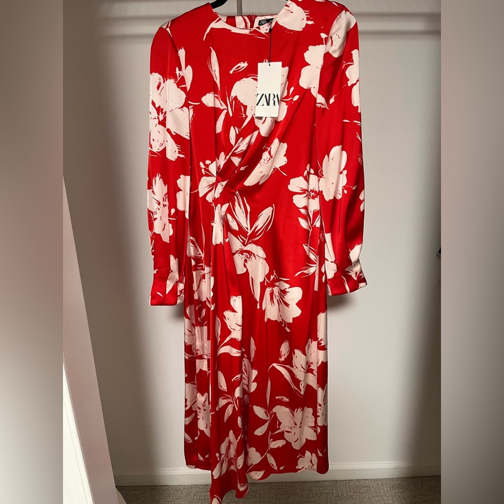 Zara floral detail dress